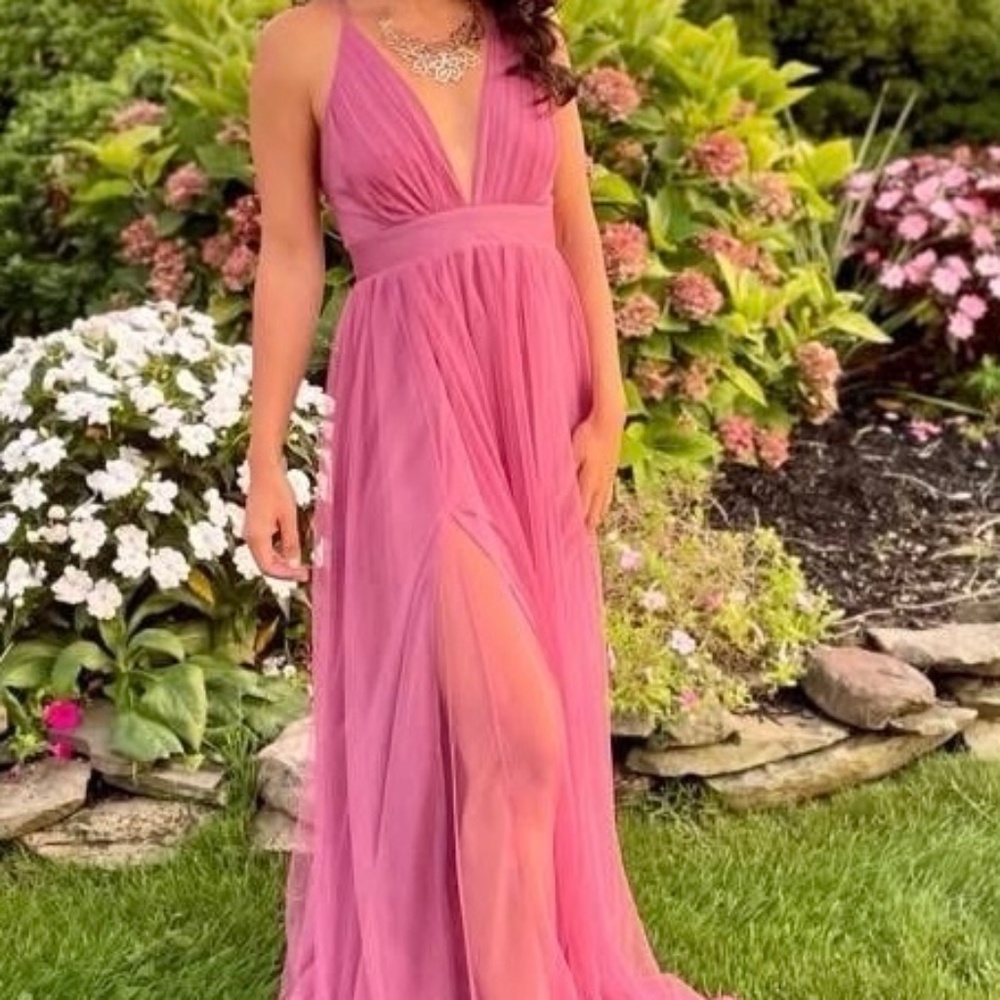 Dusty Rose Chiffon Maxi Dress
